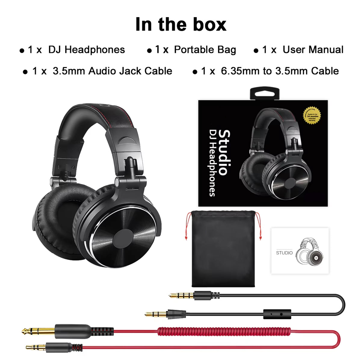 ZetaNase 50mm Studio Monitor Headphones – Professional Dual Interface, Foldable Design & Hi-Fi Audio